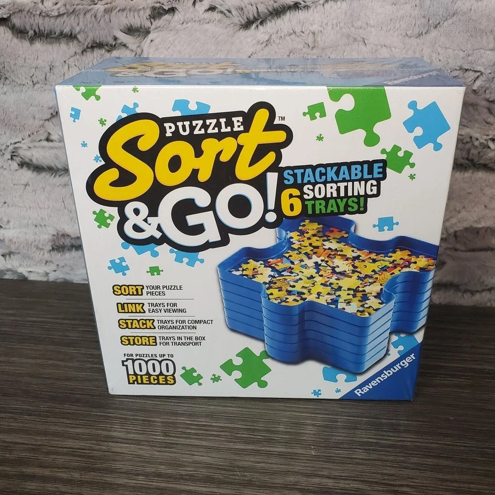 Sort & Go! Jigsaw Puzzle Accessory Plastic Puzzle Shaped Sorting Trays Fun Game